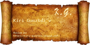 Kiri Gusztáv névjegykártya