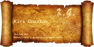 Kiri Gusztáv névjegykártya